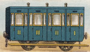 Zugwagen. Gravur in "Alphabet de ma petite fille". Bernardin-Bechet und Fils, Buchhändler-Verleger, Paris, um 1895. von Unbekannt