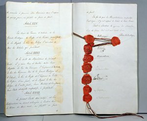 Vertrag zur Gründung Belgiens als souveräner Staat, unterzeichnet am 15. November 1831 auf der Londoner Konferenz von Unbekannt