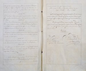Vertrag des ewigen Friedens und der Freundschaft zwischen Frankreich und Russland, unterzeichnet in Paris am 20. Juli
