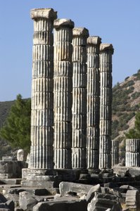 Türkei Pyrene südliche Ägäisküste über der Ebene des Flusses Mäander Tempel der Göttin Athena von Unbekannt