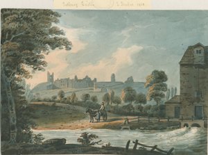 Tutbury Castle - Südostansicht: Aquarell, 1808