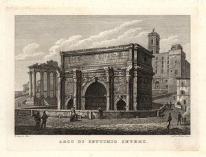 Ansicht des Septimius-Severus-Bogens, Rom von Unbekannt