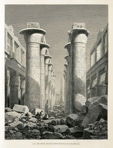 Ansicht der Großen Hypostylhalle in Karnak, Ägypten - Illustration aus dem Atlas von Ägypten