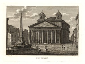 Ansicht des Pantheon und der Fontana del Pantheon, Rom von Unbekannt
