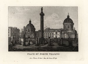Ansicht des Trajansforums mit der Trajanssäule, Rom von Unbekannt
