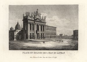 Ansicht des Platzes und der Papstbasilika St. Johannes im Lateran, Rom von Unbekannt
