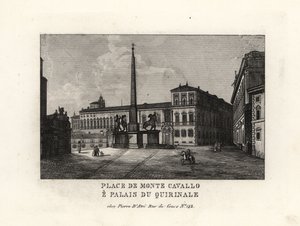 Ansicht des Quirinalspalastes und Platzes, Palazzo del Quirinale und Piazza del Quirinale, Rom von Unbekannt