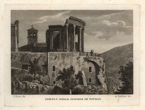 Ansicht des Sibyllentempels in Tivoli, Tempio della Sibilla in Tivoli von Unbekannt