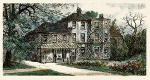 Ansicht des Hauses von Charles Darwin (1809-1882), in dem er „The origin of the species“ verfasste. Gravur des 19. Jahrhunderts von Unbekannter Künstler