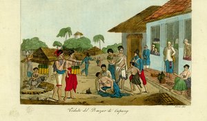Ansicht des Marktes in Kupang, Timor