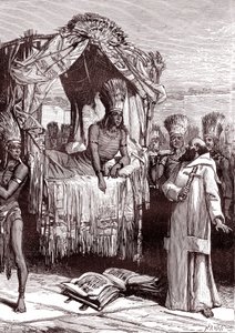 Vincent de Valverde und ATAHUALPA von Unbekannter Künstler