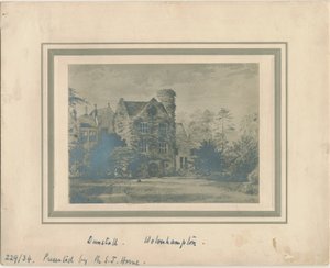 Wolverhampton - Dunstall Hall: Fotografie eines Aquarells, undatiert [ca. 1860] von Unbekannt