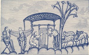 Frau beim Weben, 1130 - 1174 n. Chr. von Unbekannter Künstler
