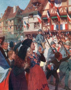 Erster Weltkrieg: der Einzug der französischen Armee im Elsass von Unbekannter Künstler