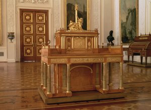 Schreibtisch mit kleinem Schrank, von David Roentgen (1743-1807), Neuwied