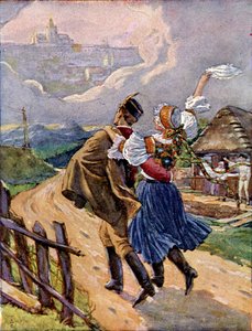 Junges tschechisches Paar in Nationaltracht, ca. 1920