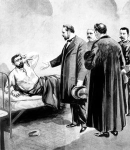 Der Vacher-Fall, in Frankreich Ende des 19. Jahrhunderts, einer der ersten Serienmörder, hier Joseph Vacher, der am Morgen seiner Hinrichtung am 31. Dezember im Gefängnis aufwacht von Unbekannt