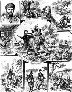 Die Vacher-Affäre, in Frankreich Ende des 19. Jahrhunderts, einer der ersten Serienmörder, 1895-1898, Gravur von Unbekannt