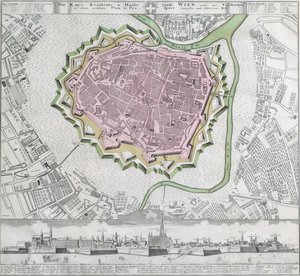 Plan der inneren Stadt von Wien mit den Befestigungen und den zunächst liegenden Vorstädten