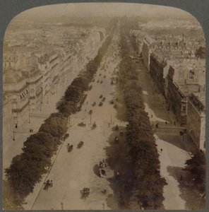 Champs Elysees - vom Triumphbogen bis zum Place de la Concorde - Paris, Frankreich, 1900