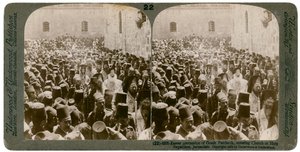 Osterprozession des griechischen Patriarchen, Eintritt in die Kirche des Heiligen Grabes, Jerusalem, 1903