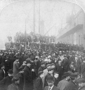 Gordon Highlanders, die nach Südafrika einschiffen, Liverpool, Lancashire, 1899