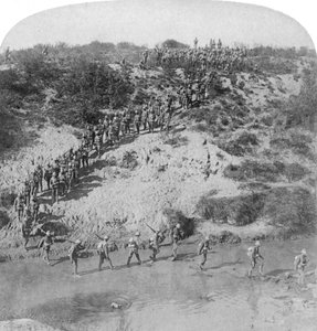 Infanterie durchquert den Vet River während Lord Roberts