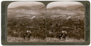 Libanon, Blick nach Osten über das obere Jordantal zum Berg Hermon, 1900er Jahre