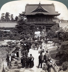 Haupttor zum Kameido-Tempel, Tokio, Japan, 1904 von Underwood and Underwood