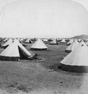 Militärlager in De Aar, Südafrika, Burenkrieg von Underwood and Underwood