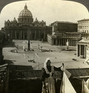Petersplatz und Basilika und der Vatikan, Rom, Italien von Underwood and Underwood
