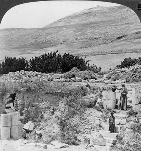 Stufen zum Jakobsbrunnen, Blick nach Nordwesten, Palästina Israel