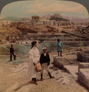 Die Akropolis von Athen, Lycabettus und Königspalast, vom Philopappos-Denkmal, 1907