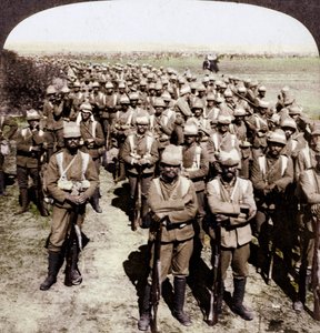 Die Garde-Brigade auf dem Marsch nach Kroonstadt, Südafrika, Burenkrieg