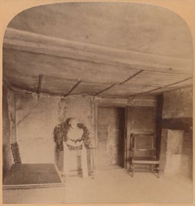 Das Zimmer, in dem Shakespeare geboren wurde, Stratford-on-Avon, England, 1900 von Underwood and Underwood