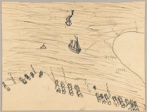Boote und Küstenlinie von Unidentified