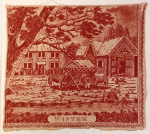 Textilfragment: Die vier Jahreszeiten von Unidentified