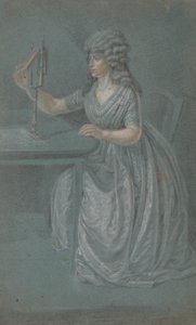 Sitzende Frau mit einem Physiognotrace von Unknown