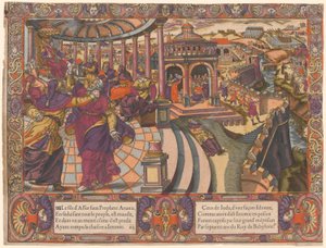 Ananias der falsche Prophet verführt das Volk und bricht die Kette von Jeremia, das Volk von Juda ist in Babylon gefangen. von Unknown