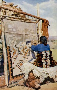 Arizona. Im Herzen der Wüste von Arizona werden Navajo-Decken gewebt, deren Schönheit und Nützlichkeit viele Kunden anziehen. 1920 von Unknown