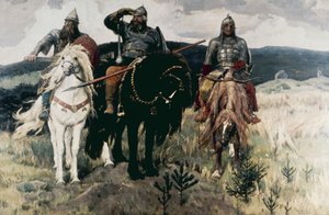 Bogatyri (Die Helden) von Viktor Mikhailovich Vasnetsov, 1898 von Unknown