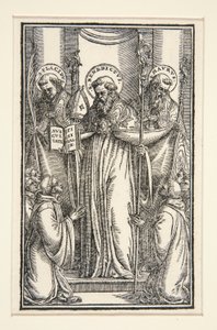 Buchillustration mit drei Heiligen