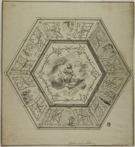 Deckenentwurf mit dem heiligen Antonius von Padua umgeben von Episoden aus seinem Leben und Symbolen des Martyriums der Apostel