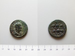 Münze von Valerian, Kaiser von Rom; Gallienus, Kaiser von Rom aus Anazarbus