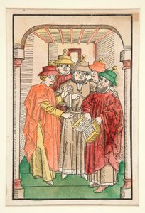 Fünf jüdische Gelehrte, Illustration aus Der Seelen-Wurzgarten von Unknown