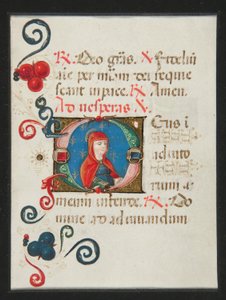 Initiale O, illuminierte Manuskriptseite aus einem Stundenbuch von Unknown