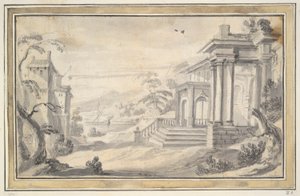 Italienische Landschaft mit imaginärer Villa