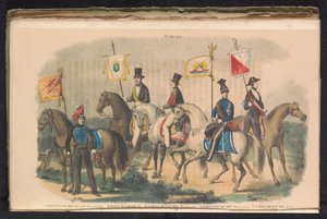 Kostüme und Fahnen der Ehrenwachen von Groningen, Leeuwarden und Utrecht, 1840-1842
