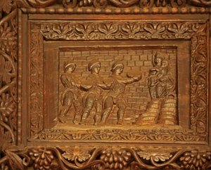 Tafel von der Tür aus dem 5. Jahrhundert: Die Anbetung der Heiligen Drei Könige von Unknown