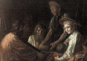 Bauern beim Abendessen von Mikhail Shibanov, 1774 von Unknown